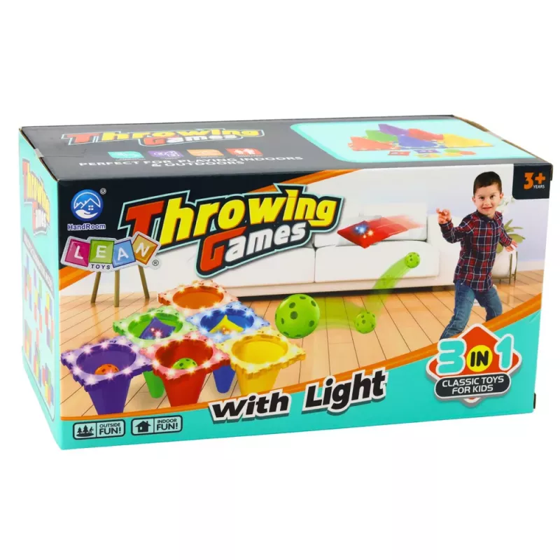 LEAN TOYS Conjunto de Jogos Desportivos de Habilidade Lançar ao Alvo 3em1
