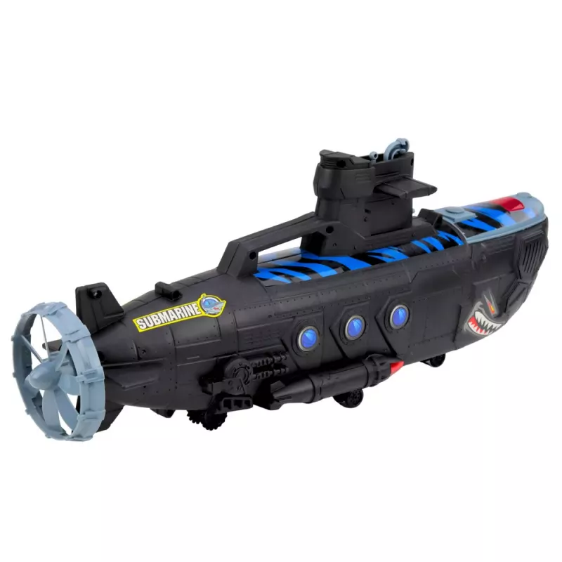 LEAN TOYS Submarino Militar Preto Luzes Sons