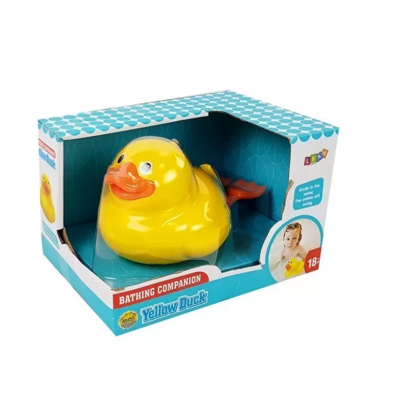 LEAN TOYS Pato Amarelo a Pilhas 18 cm para o Banho