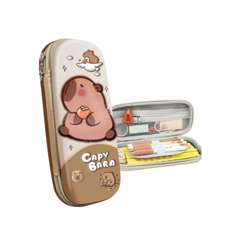 LEAN Estojo escolar com Capybara bege
