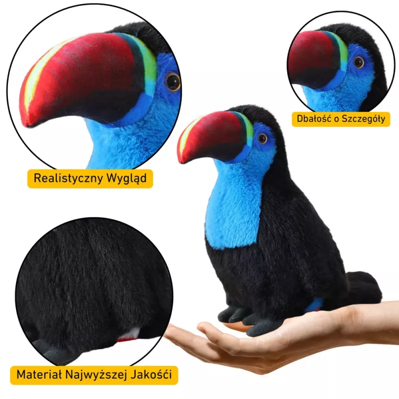 LEAN TOYS Peluche tucano ave brinquedo azul 35cm