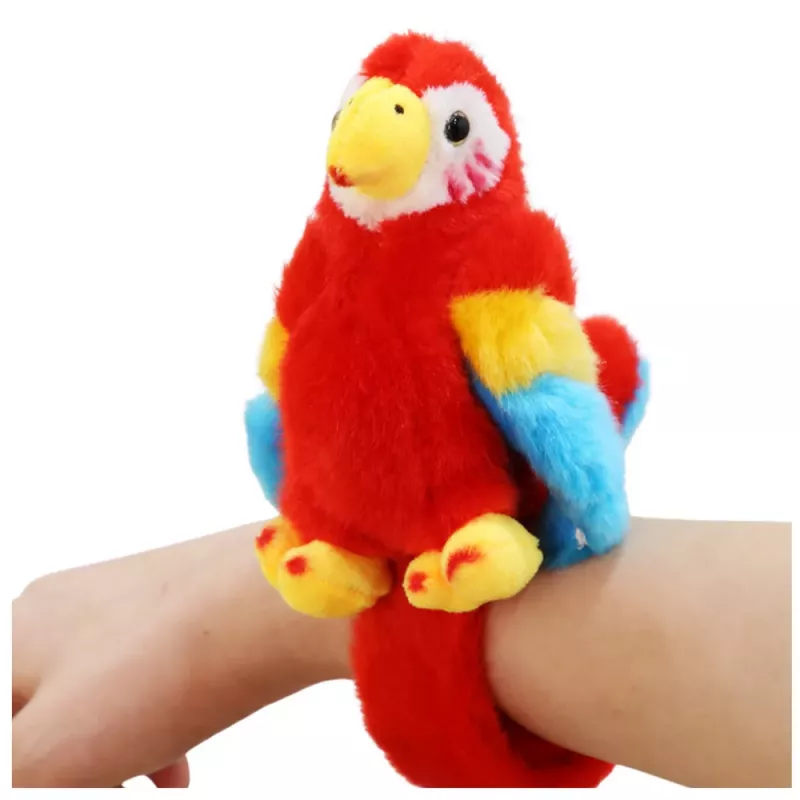 LEAN TOYS Peluche mascote papagaio pulseira de pulso vermelho