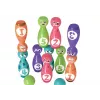 LEAN TOYS Conjunto de bowling bolas smiley coloridas 10 unid.