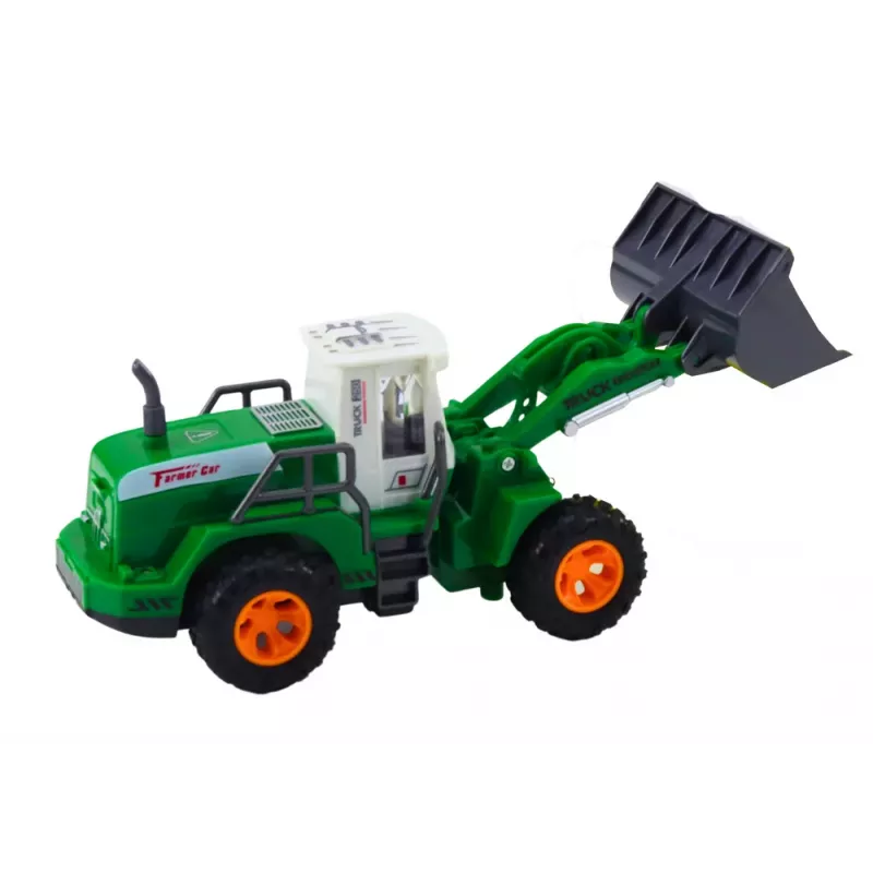 LEAN TOYS Escavadora-carregadora R/C radiocontrolo com braço elevatório verde
