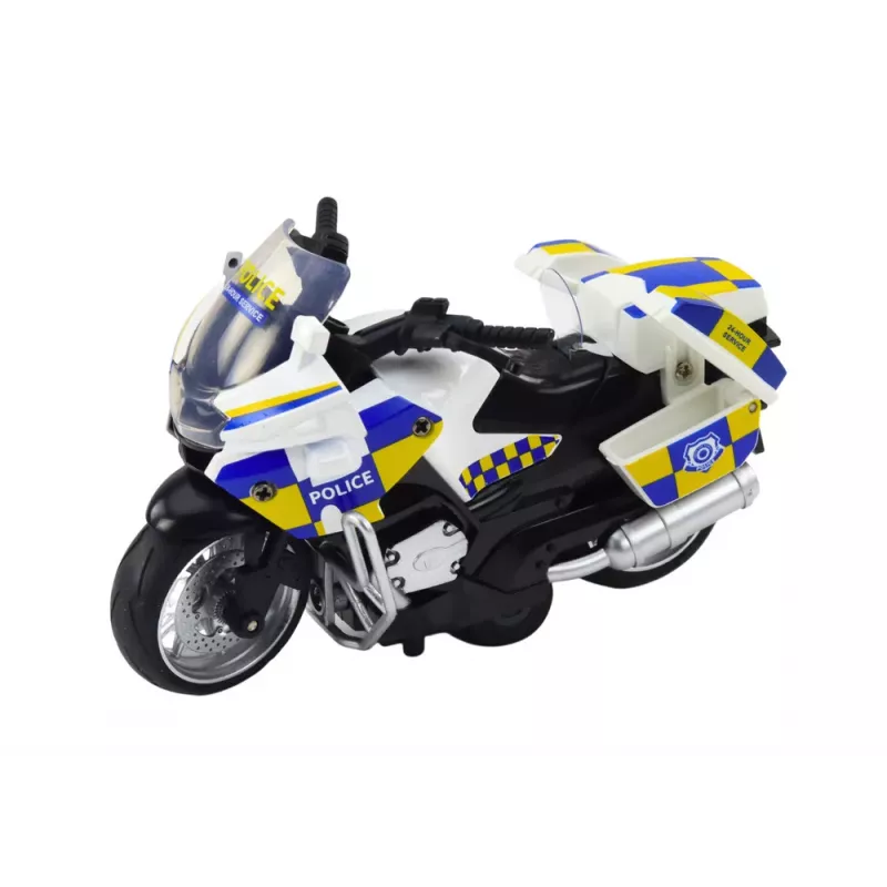 LEAN TOYS Mota de polícia com tração por fricção, luz e som a pilhas