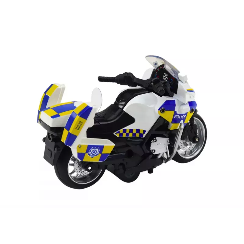 LEAN TOYS Mota de polícia com tração por fricção, luz e som a pilhas
