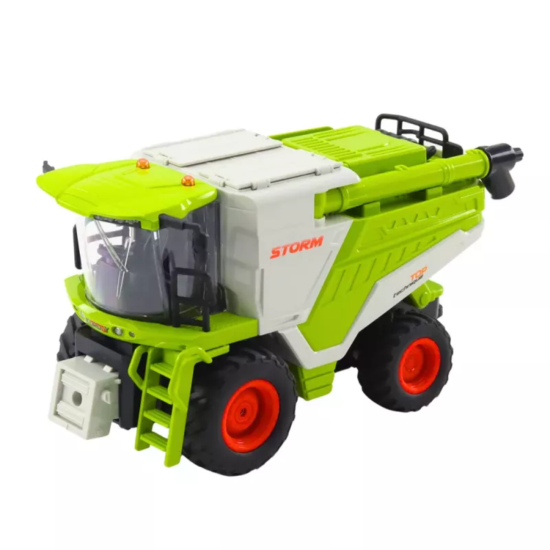 LEAN TOYS Ceifeira-debulhadora com plataforma de milho 2em1 telecomandada RC efeito de fumo 2.4G