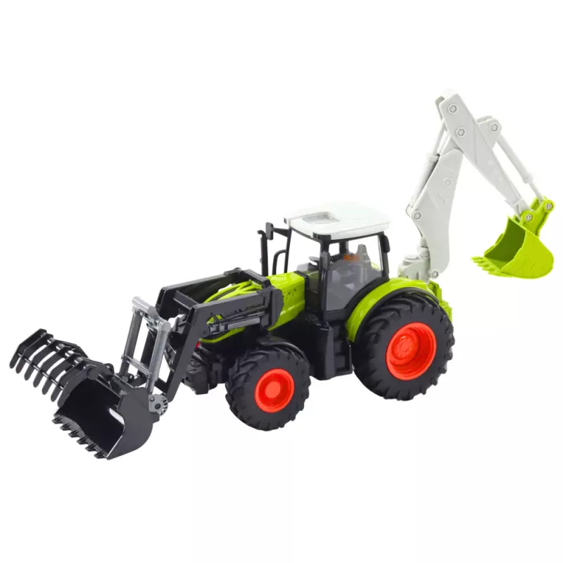 LEAN TOYS Trator agrícola com pá rotativa e escavadora 2em1 telecomandado 2.4G