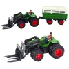 LEAN TOYS Trator telecomandado RC com atrelado e forquilha, rodas duplas