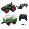 LEAN TOYS Trator agrícola com atrelado e forquilhas telecomandado RC 2.4G