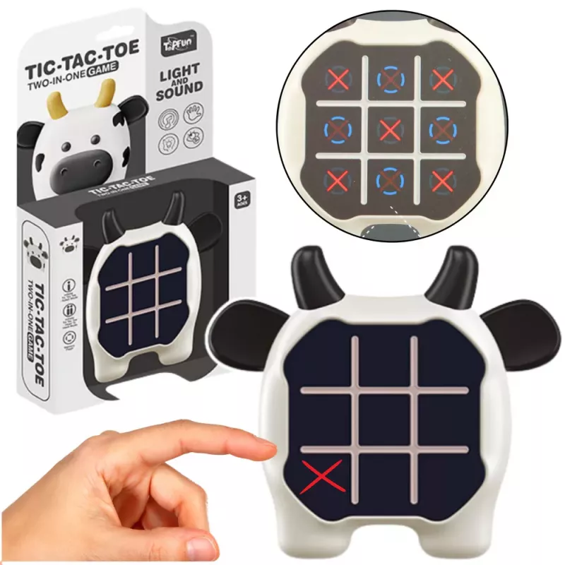 LEAN TOYS Jogo eletrónico 3em1 jogo do galo memória vaca preto e branco