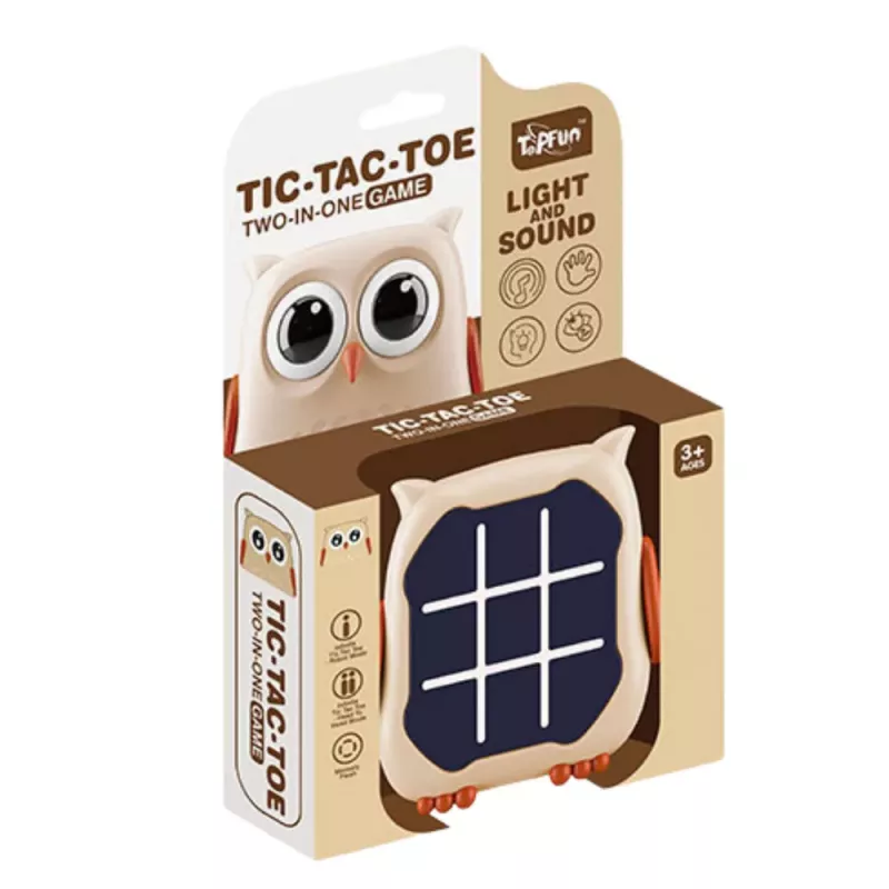 LEAN TOYS Jogo eletrónico 3em1 jogo do galo memória coruja bege