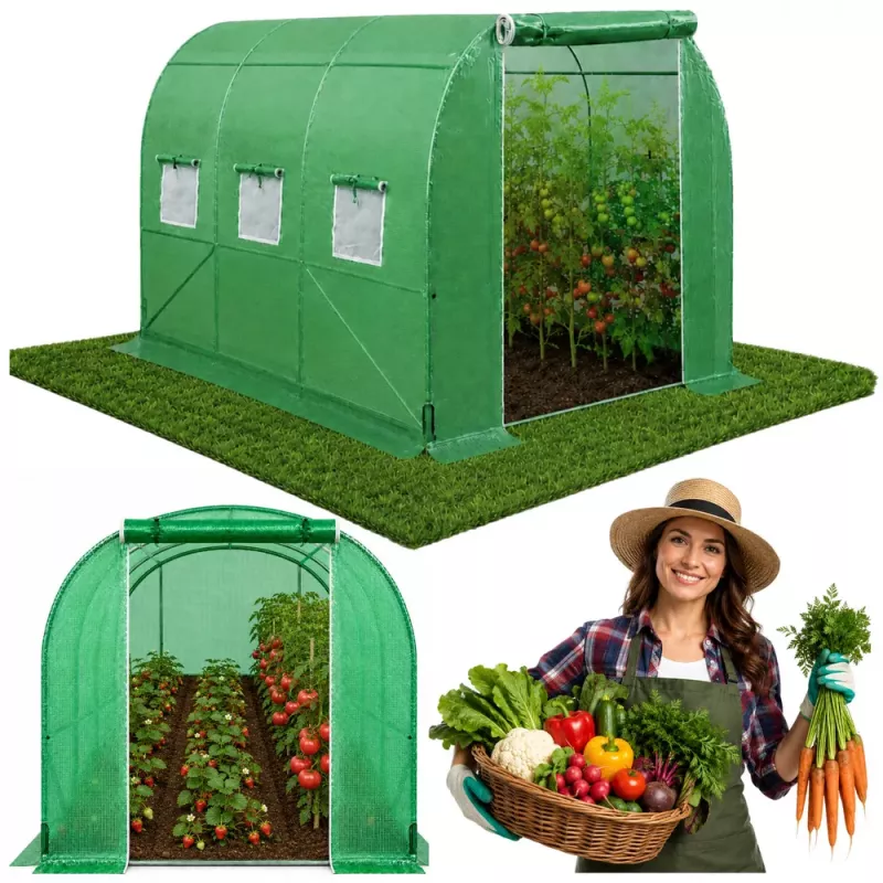 LEAN Túnel UV verde para hortícolas com janelas 2x3 M 6M²