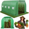 LEAN Estufa túnel de plástico para hortícolas, janelas, verde, UV, 4,5x2x2 M, 9 m²