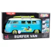 LEAN TOYS Carro van de surf autocarro com prancha de surf, luz e som, turquesa