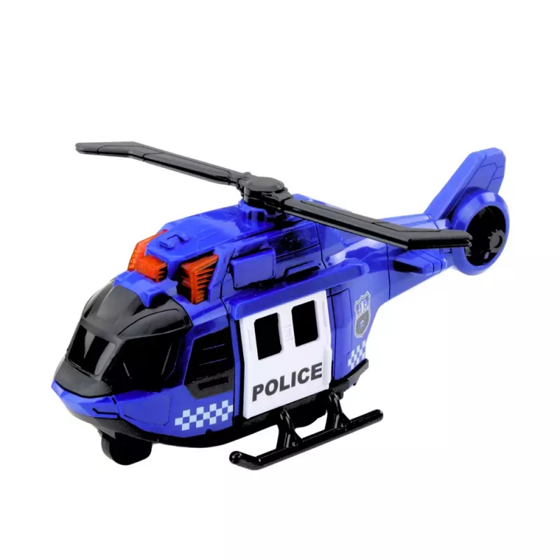 LEAN TOYS Conjunto camião da polícia, helicóptero e carro com luz e som