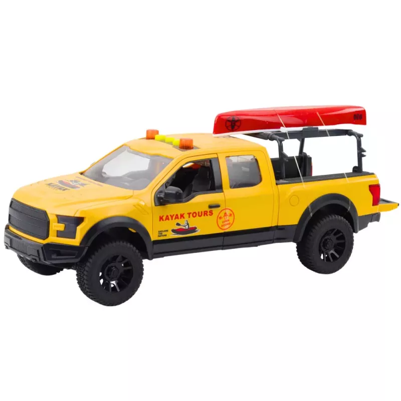 LEAN TOYS Veículo todo-o-terreno transporte de caiaque luzes sons amarelo