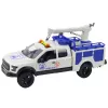 LEAN TOYS Camião de assistência com grua, luzes e som, branco, 1:12