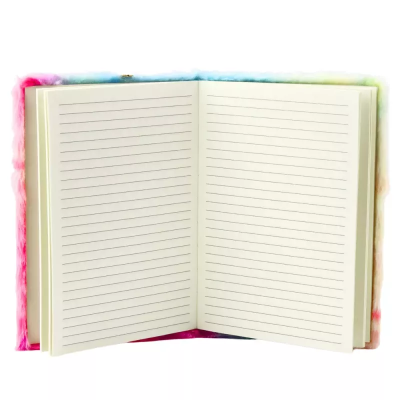 LEAN Caderno de Peluche com Linhas Unicórnio com Chifre Dourado A5 80 Folhas