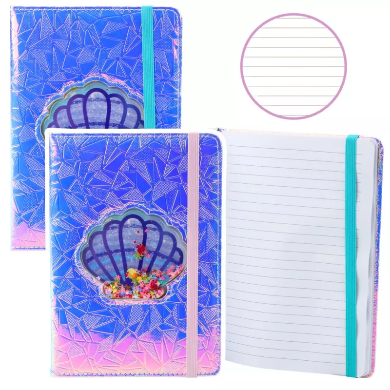 LEAN Caderno com Linhas com Confetes Holográficos A5 70 Folhas