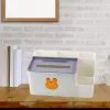 LEAN Organizador de Secretária com Caixa de Lenços Dourado Coelho Branco