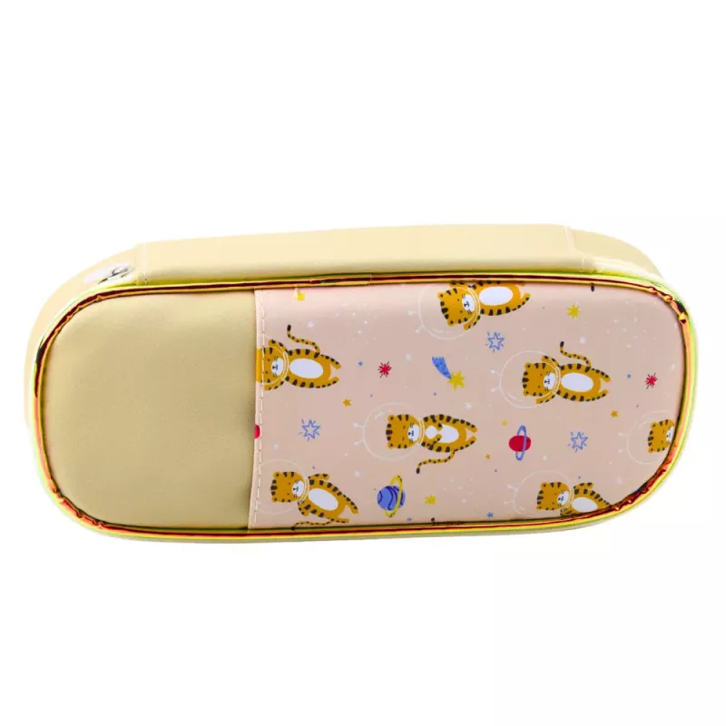 LEAN Estojo Escolar Space Tigers Kit Bege 24 cm