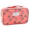 LEAN Estojo Escolar Organizador Espaçoso Bolso Adicional Peixes Rosa 21,5 cm