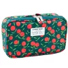 LEAN Estojo Escolar Organizador Saco de Cosmética Bolsos Cerejas Verde 22,5 cm