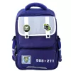 LEAN Mochila Escolar com Aplicações Dinossauros e Correia Peitoral Azul-marinho 39x27x15 cm