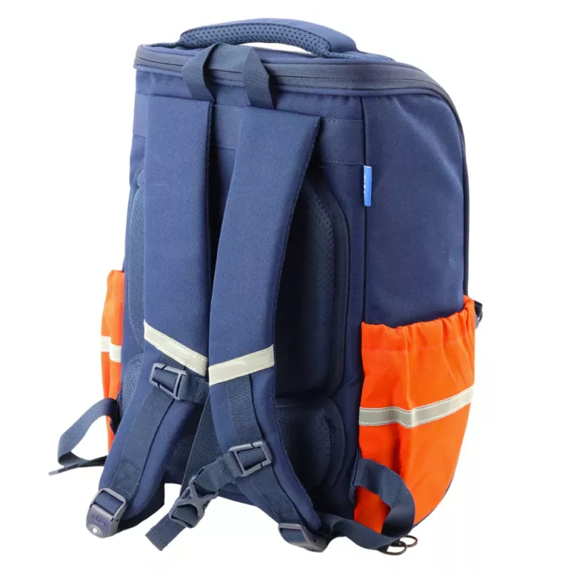 LEAN Mochila escolar com alça de peito de dinossauro Azul-marinho 22L