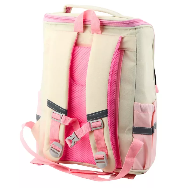 LEAN Mochila escolar com alça de peito de coelho Pastel 21L