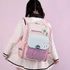 LEAN Mochila escolar com alça de peito de coelho Pastel 21L