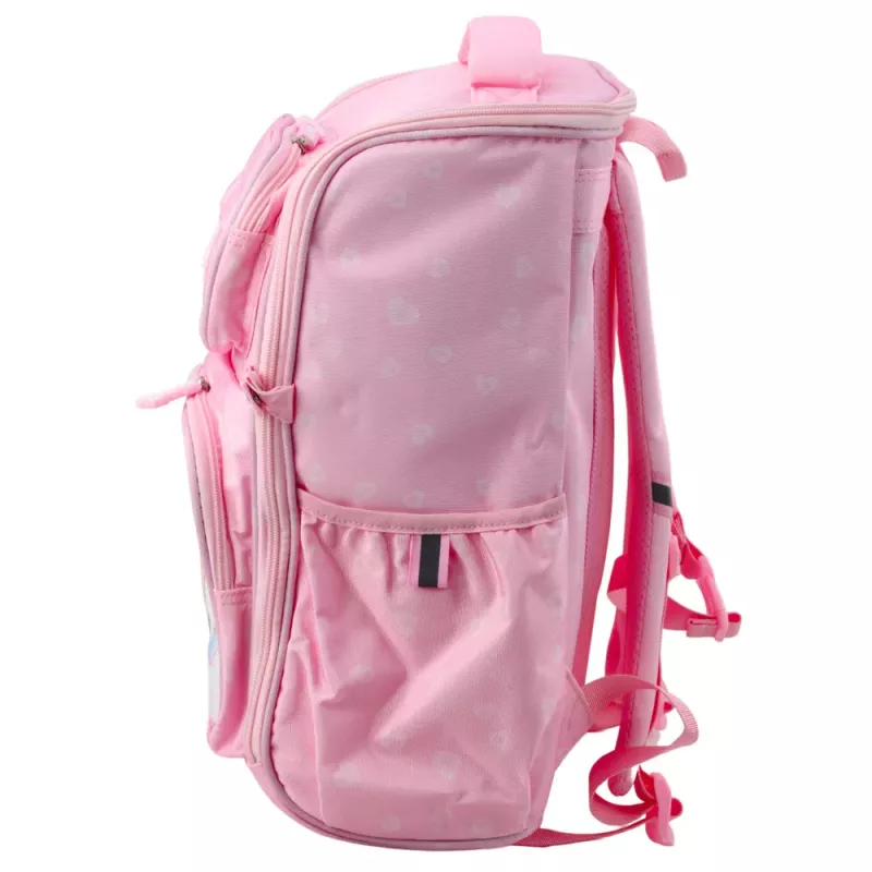 Mochila Escolar LEAN Unicórnio com Alça de Peito Rosa 20L