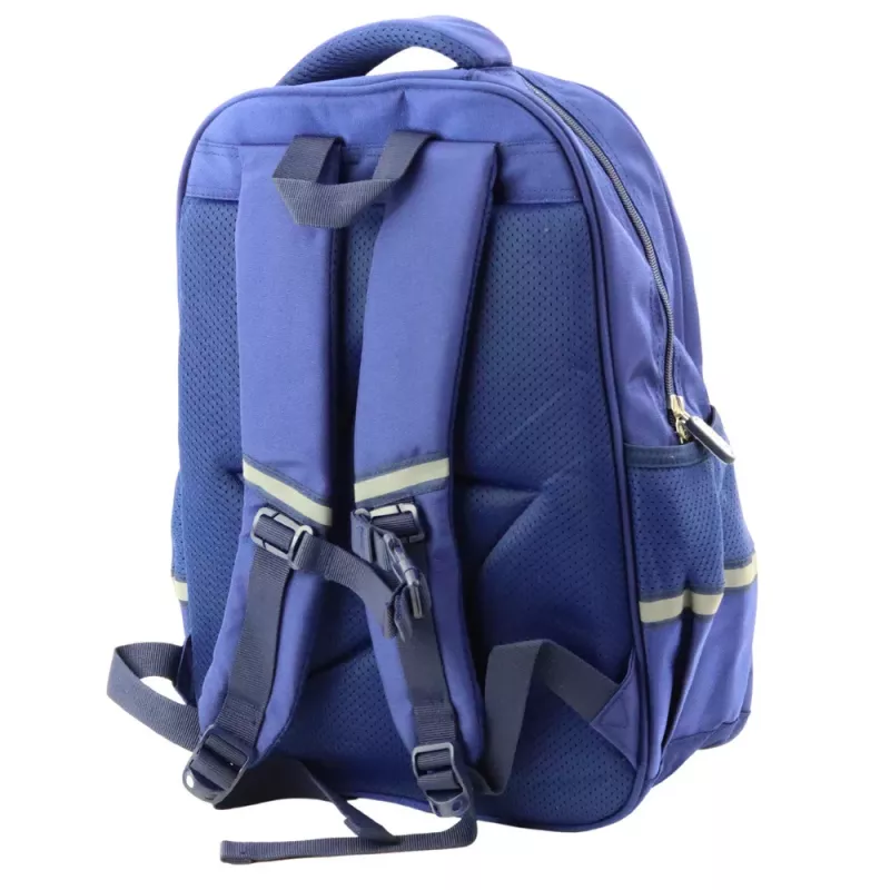 Mochila Escolar LEAN com Aplicação e Alça de Peito Azul-marinho 20L