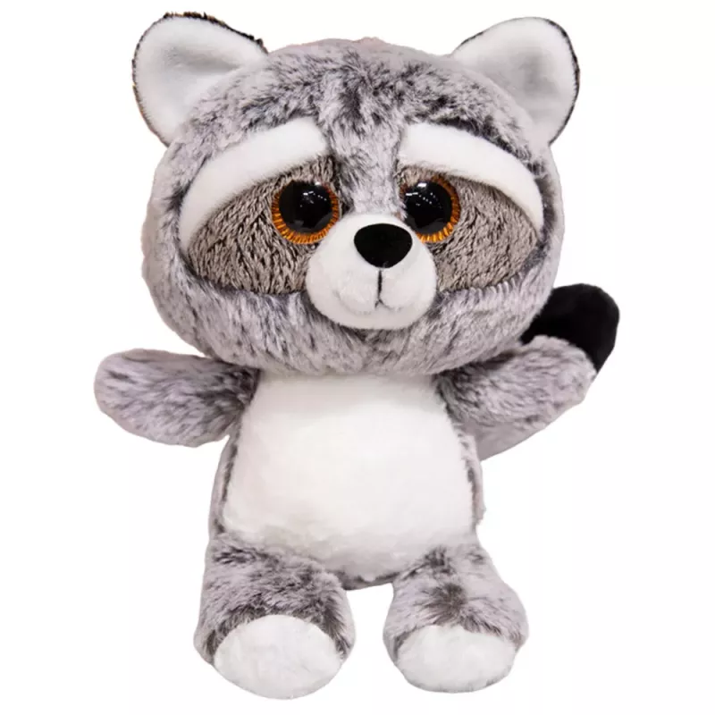 LEAN TOYS Peluche Guaxinim Boneco de Peluche Olhos Grandes 22cm