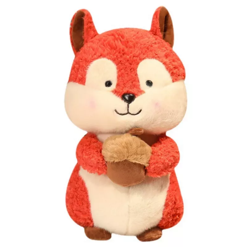 LEAN TOYS Peluche Mascote Boneco de Peluche Esquilo com Noz 25cm