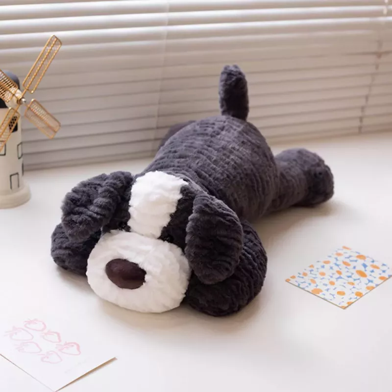 LEAN TOYS Peluche Mascote Boneco de Peluche Cão Cinzento-escuro 30cm