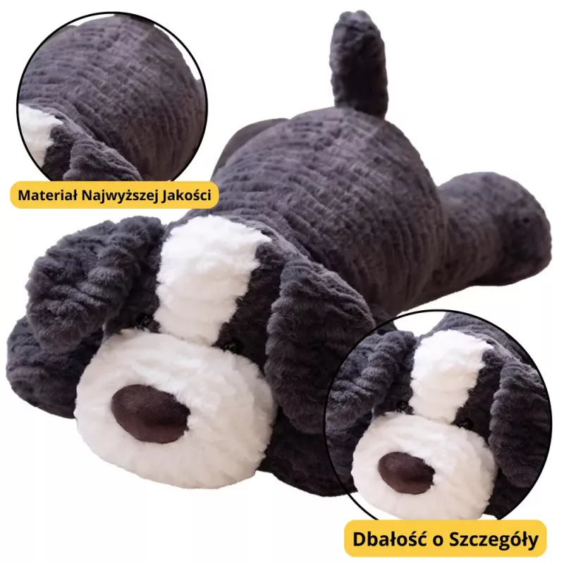 LEAN TOYS Peluche Mascote Boneco de Peluche Cão Cinzento-escuro 30cm