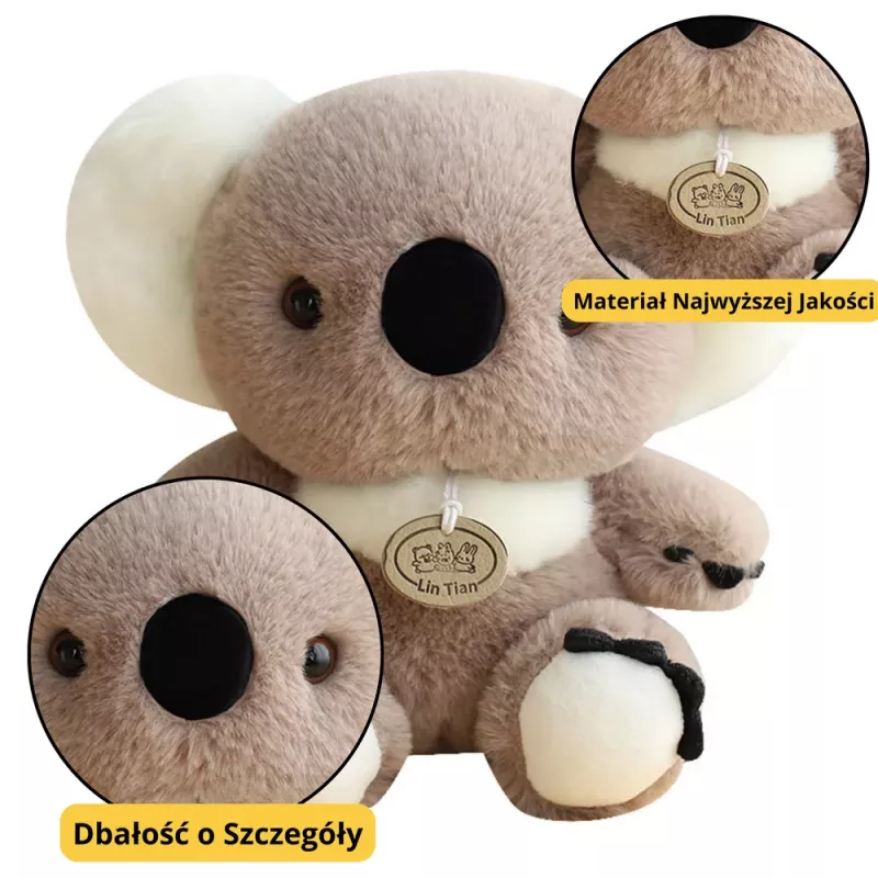 LEAN TOYS Peluche Mascote Boneco de Peluche Coala Urso Cinzento 23cm