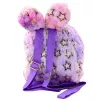 Mochila de Peluche LEAN Orelhas Estrelas Douradas Criança Roxa Rosa