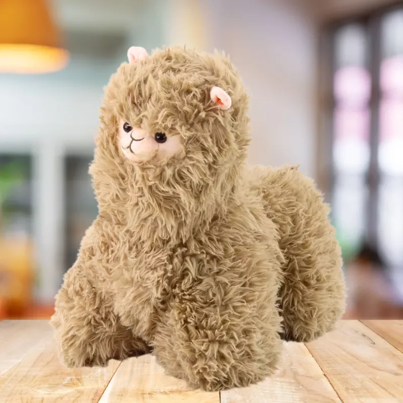 LEAN TOYS Peluche mascote, peluche lhama, bege, 40 x 40 cm
