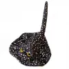 LEAN TOYS Peluche mascote raia, peluche, preto com pintas, 50 cm