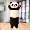LEAN TOYS Peluche mascote panda, almofada oblonga, preto e branco, 70 cm