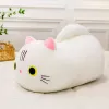 LEAN TOYS Peluche mascote, peluche gato com cauda comprida, branco, 40 cm
