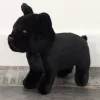 LEAN TOYS Peluche mascote, peluche cão pequeno, preto, 19 cm