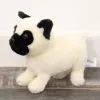 LEAN TOYS Peluche, peluche cão pug, branco, 19 cm