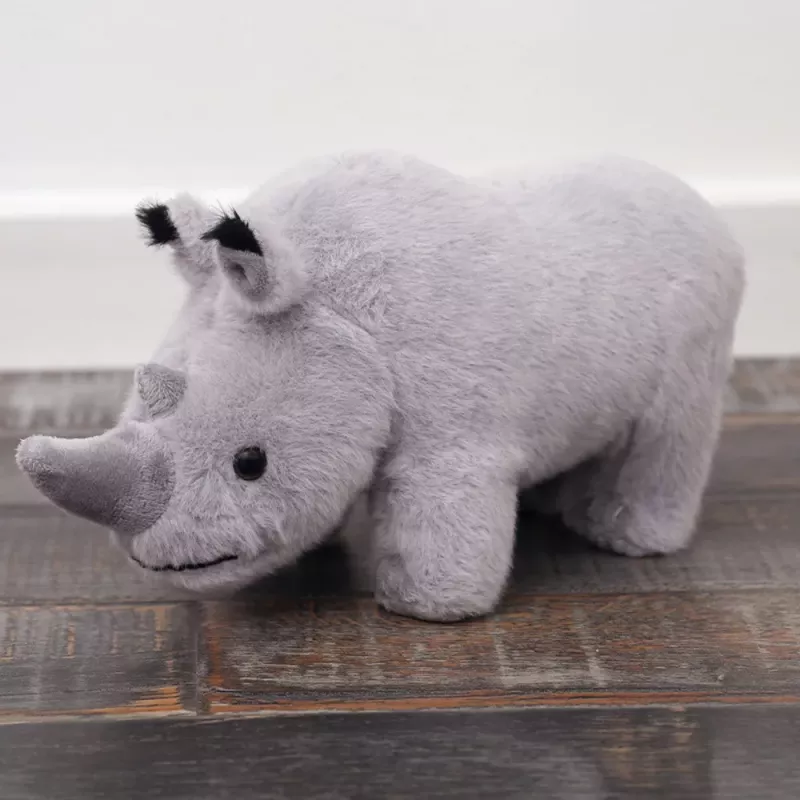 LEAN TOYS Peluche Mascote Rinoceronte Peluche de Aconchego Cinzento 30 cm