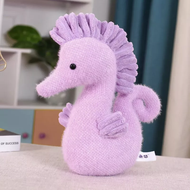 LEAN TOYS Peluche Mascote Peluche de Aconchego Cavalo-Marinho Roxo 25cm