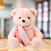LEAN TOYS Peluche Mascote Peluche de Aconchego Urso de Peluche com Cachecol Rosa 35cm