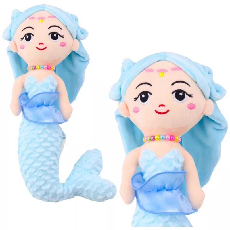 LEAN TOYS Peluche Sereia com Corais Peluche de Aconchego Azul 32 cm
